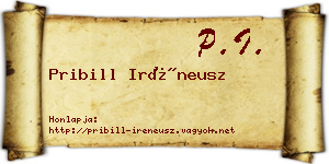 Pribill Iréneusz névjegykártya